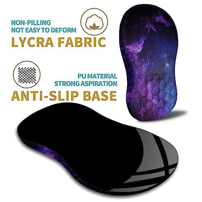 Hokafenle Ergonomic Mouse Pad Wrist Support with Massage Design, Wrist Rest Pain Relief Mousepad with Memory Foam&Non-Slip PU Base, Mouse Pads for Wireless Mouse & Desk (12x8 inch,Galaxy) - color: HK018-Galaxy