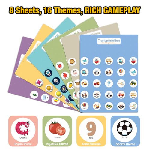 HONGID Matching Memory Game for Kids Age 3 4 5 6 7 8 9,Toddler Kids Travel Toys,Board Game,Road Trip Essentials for Toddler Boys Girls,Christmas Birthday Gifts Stocking Stuffers for Kid