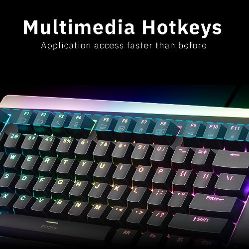 iRocks K71R Wireless RGB Mechanical Gaming Keyboard, Switches Brown,PBT 107 Keys NKRO,RGB Backlit,Pro Keyboard for Gaming and Work,Dual Interface Wireless & Wired, Windows Laptop PC Mac,Black - color: Black