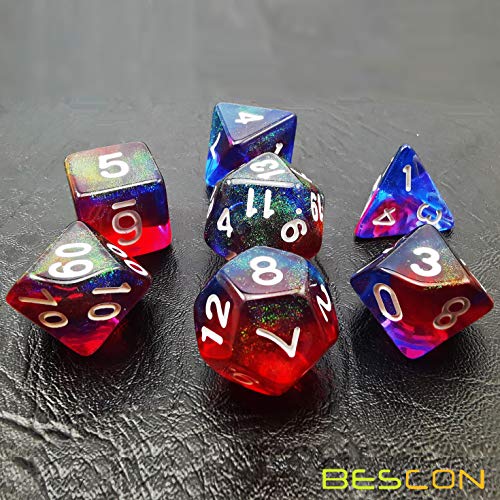 Bescon New Moonstone Dice Valor Stone, Polyhedral Dice Set of 7 - color: Valor Stone