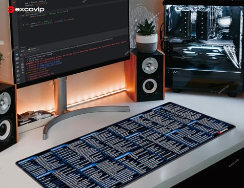 excovip Commands Shortcuts Mouse Pad for Python3.x-Extended Large Cheat Sheet Mousepad PC Office Spreadsheet Keyboard Mouse Mat Non-Slip Stitched Edge 80x30x0.2 cm 0548 - color: for Python3.x