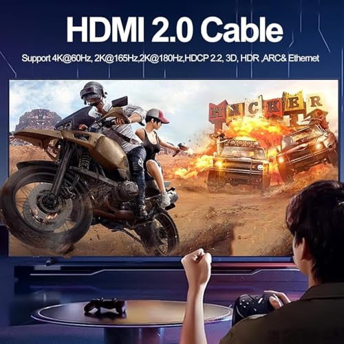 6.6FT HDMI Cable 20-Pack, Shielded 4K HDMI Cord, Gold-Plated HDMI to HDMI Cable 120Hz ARC&CL3 Rated, HDCP 2.2, 3D HDR| for Docking Station, PC,Monitor, Switch, Splitter, PS5, PS4, Xbox, TV, Soundbar - size: 6.6 ft