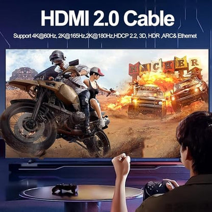 6.6FT HDMI Cable 20-Pack, Shielded 4K HDMI Cord, Gold-Plated HDMI to HDMI Cable 120Hz ARC&CL3 Rated, HDCP 2.2, 3D HDR| for Docking Station, PC,Monitor, Switch, Splitter, PS5, PS4, Xbox, TV, Soundbar - size: 6.6 ft