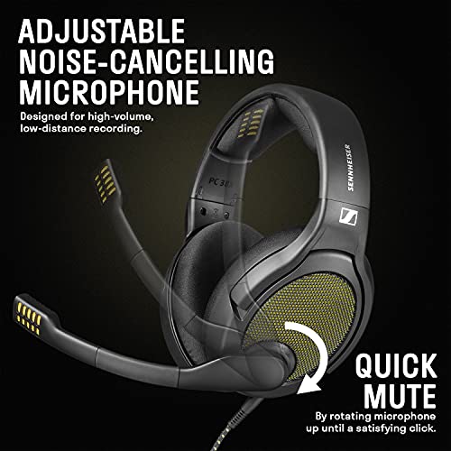 DROP + Sennheiser PC38X Gaming Headset — Noise-Cancelling Microphone with Over-Ear Open-Back Design, Velour Earpads, Compatible with PC, Gaming Consoles, and Mobile Devices, Black (Renewed)