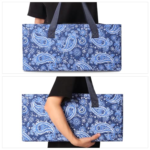 TIASUSAN American Mahjong Game Set, 166 White Tiles, Blue Printed Bag with Entire Accessories, 4 All-in-One Rack/Pushers, Mahjong Tiles Set - color: Blue