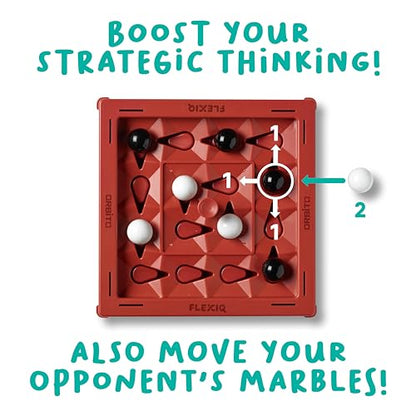 Orbito from Flex IQ, 2 Player Strategy Games for Family Gatherings, Great for Kids Games, Includes 1 Game Board with Orbito Button, 8 White Marbles and 8 Black Marbles - style: Orbito
