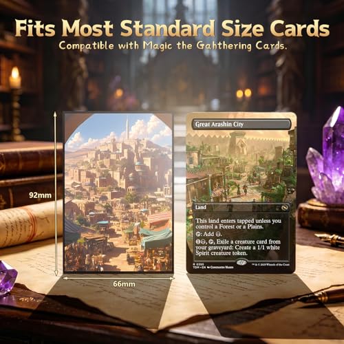 MTG Card Sleeves -Commercial District- Surveil Lands - Ultra Clear Front & Matte Finish Back, 100 Count Standard Size Matte Art Sleeve for Magic the Gathering - color: Commercial District
