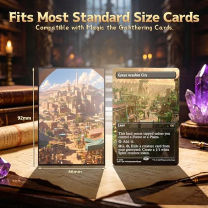 MTG Card Sleeves -Commercial District- Surveil Lands - Ultra Clear Front & Matte Finish Back, 100 Count Standard Size Matte Art Sleeve for Magic the Gathering - color: Commercial District