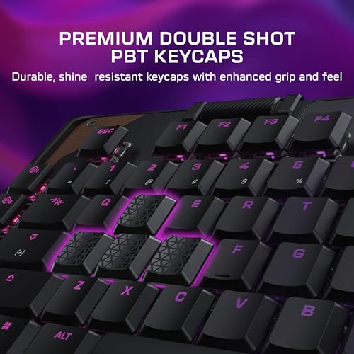 Turtle Beach Command Series KB5 Full-Sized Mechanical PC Gaming Keyboard | Touchscreen Command Display, Low-Profile Mechanical Switches, Double Shot PBT Keycaps, True 8K Polling, Per Key RGB, Black - style: KB5 Keyboard