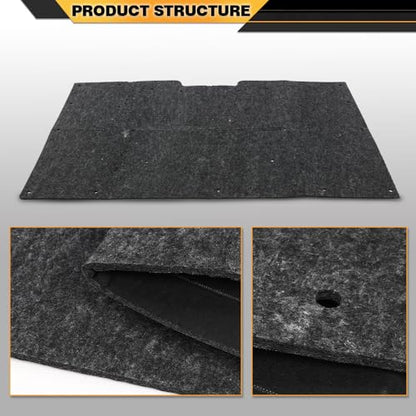 CNNELL Hood Insulation Pad Compatible with Chevy GMC Pickup Truck Jimmy Suburban 1981-1987 Black - style: 1981-1987 Chevy/GMC