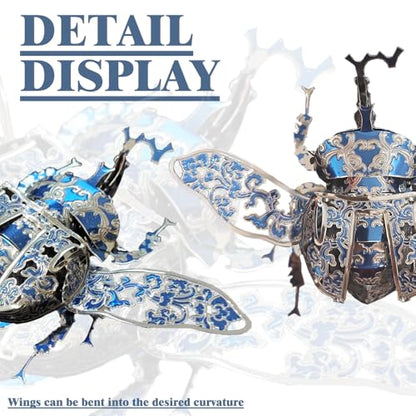 3D Metal Puzzles for Adults,3D Model Building Puzzle Kits,Cool Insect Animal Themed Design,Bugs Model Kits Brain Teaser DIY Assembling Crafts Kits Creative Ornament (Beetle) - color: Beetle