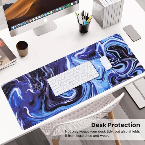 ALOANES Waterproof Gaming Mousepad Large Mouse Mat Non-Slip Rubber Base | Desk pad Keyboard Desk Mat for Computer, Office Home, Fluid Mat XL(31.50"x11.81"x0.12") - color: Fluid, size: 31.5L x 11.8W inches