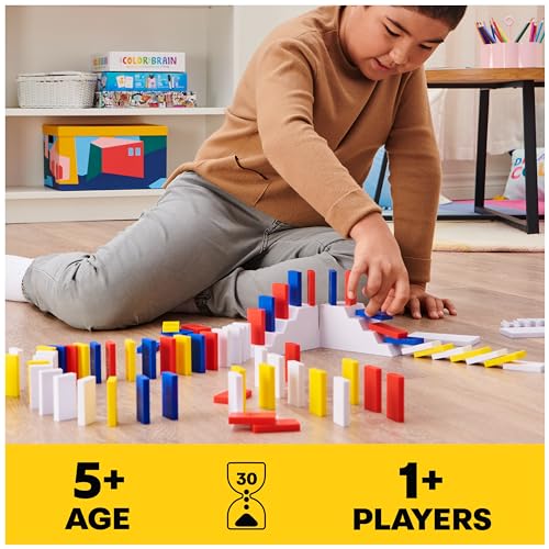 Spin Master Games H5 Domino Creations 100-Piece Classic Dominoes Set | Design, Build & Topple, Develops Motor & Coordination Skills, Make Domino Art, 100 Easy-to-Balance Tiles, 1+ Players, Ages 5+ - style: Modern