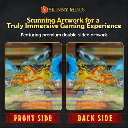 Skinny Minis Magic Spell Effects Set, 16 Flat Minis for Fantasy Tabletop Gaming, DND Compatible, 2D Magic Effects Miniatures, 5e & Pathfinder Minis, TTRPG Accessories