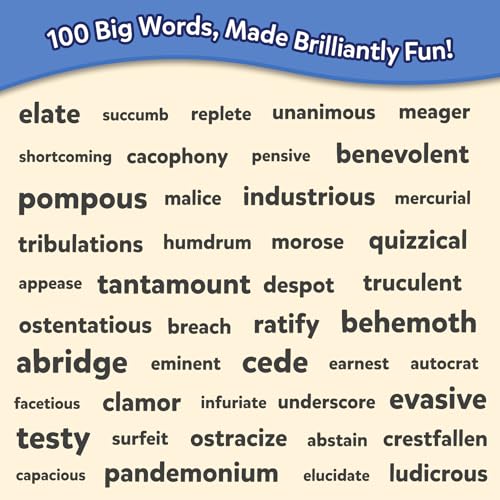 Skillmatics Vocabulary Flash Cards for Kids - Learn 100 Words with Wordplay, Visuals & Soundplay, Educational Gift for Ages 10, 11, 12, & Up, Screen-Free Language Game - style: Level 2