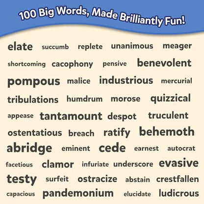 Skillmatics Vocabulary Flash Cards for Kids - Learn 100 Words with Wordplay, Visuals & Soundplay, Educational Gift for Ages 10, 11, 12, & Up, Screen-Free Language Game - style: Level 2