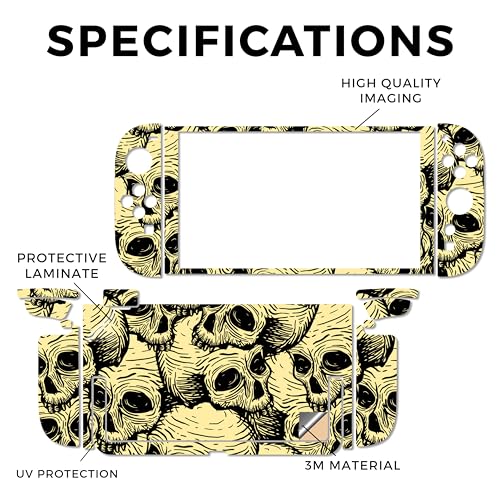 Gaming Skin Compatible with Nintendo Switch 2 Console Only - Inked Skulls - Premium 3M Vinyl Protective Wrap Decal Cover - Easy to Apply | Crafted in The USA by MightySkins - color: Inked Skulls, size: Switch 2 Console Skin Only, style: Matte Finish
