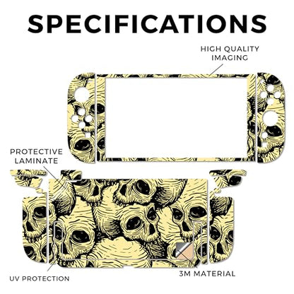 Gaming Skin Compatible with Nintendo Switch 2 Console Only - Inked Skulls - Premium 3M Vinyl Protective Wrap Decal Cover - Easy to Apply | Crafted in The USA by MightySkins - color: Inked Skulls, size: Switch 2 Console Skin Only, style: Matte Finish