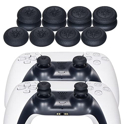 Studded Printing Silicone Cover Skin Case for PS5 Controller x 1(Graffiti) with Pro Thumb Grips x 8