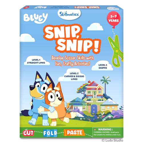Skillmatics Bluey Scissor Skills Preschool Activity Book – Snip Snip | Preschool Cutting & Creative Activities, Felt Craft Kit, Fine Motor Skills Toys, Gifts for Boys & Girls Ages 3, 4, 5, 6, 7 - style: 3. Bluey
