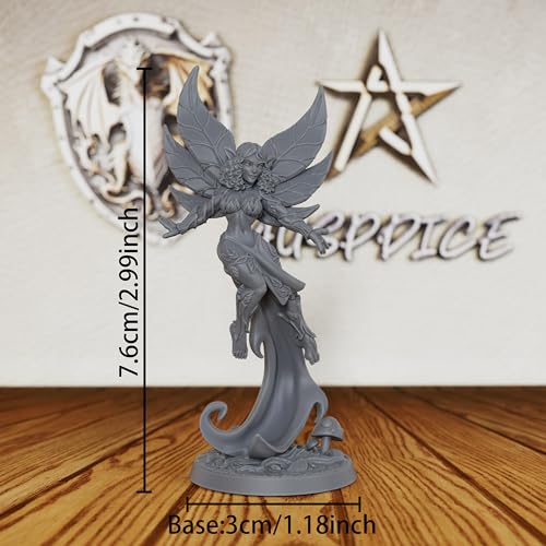 AUSPDICE Fantasy Unpainted DND Miniatures, 32mm Forest Fairy Figure-AS386 | Flying Fey Figurine for Dungeons and Dragons, TTRPG, Tabletop Gaming, Dungeon Masters, Role Playing and RPG Accessories