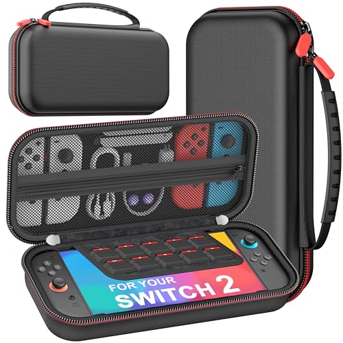 AIfasterfly Switch Carrying Case for Nintendo Switch 2 (2025)/Switch/OLED, Travel Carrying Case Hard Shell Protective for Nintendo Switch 2 Accessories,10 Game Card Slots, for Travel and Storage - size: Case only