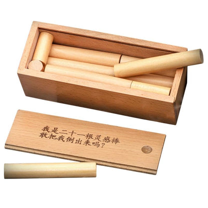BESPORTBLE Brain Teaser Sticks Wooden Box Puzzle Unlocking Sticks Box Educational Toy for Kids and Adults Assembly and Disentanglement Challenge for Problem Solving Parent-Child Play