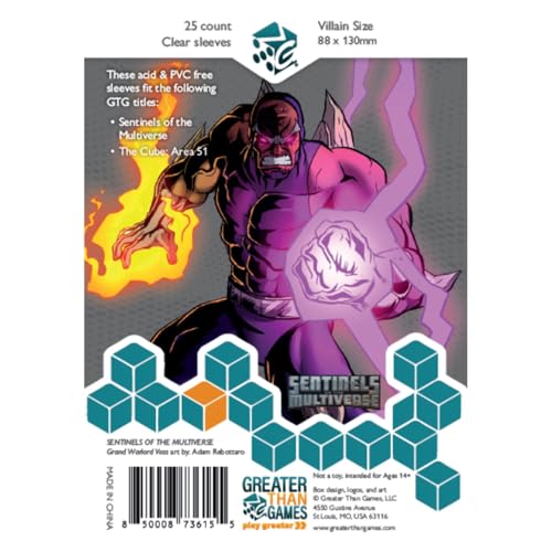 Greater Than Games: Card Sleeves: Large Size - 88x130 mm, 25 Sleeves, Clear, Acid Free & PVC Free, Card Game Protective Accessory - style: Large (88x130)