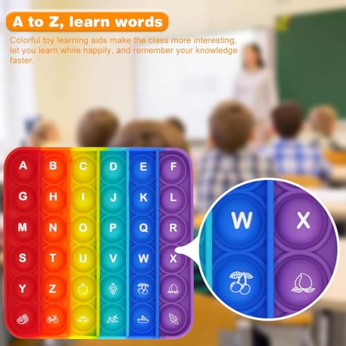 Learn 26 Letters & 1-30 Numbers & Motifs, 2-in-1 Sensory Fidget Educational Toy for Kids, Stress Relief, Autism Sensory Toy (Pack of 1) - style: Letter and Number Pop Toy