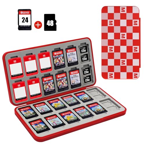 FYY Nintendo Switch Game Case Holder for Switch 2 Cartridge, Red White Check - color: D-Checkered Red White M