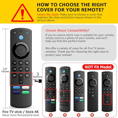 (3 Pack) ONEBOM Firestick Remote Cover 3rd Gen with Alexa Voice Remote 4K,Fire TV Stick Case Glow in The Dark,Anti Slip Shockproof Silicone Protective Case with Lanyard(Glow Green&Blue&Red) - color: (Black Lanyard)Glow Green&Red&Blue