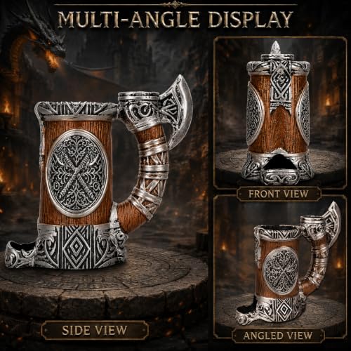 Dice Tower Mug, Dice Rolling Tower, Comes with 7 PCS Dice Set, Suitable for DND Dungeons and Dragons, Tabletop Games, Available As Drink Holder, D&D Gifts, DND Accessories (Gray-Gold) - color: Gray-gold