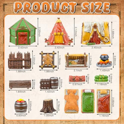 Warmtree 17 Pcs Miniature Terrain Camp Terrain Building Tabletop Wargames | 3D Printing Tabletop Miniatures Terrain, Model Kit for Scene Battle Grid Mat Accessory Diorama Supplies