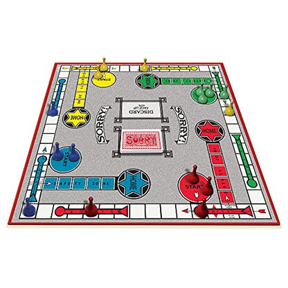 Classic Sorry Board Game with Retro Artwork by Winning Moves Games USA | Family Favorite for Over 100 Years, 1-4 Players, Ages 6+, Retro Components