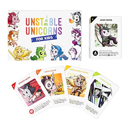 Unstable Games - Unstable Unicorns for Kids Edition Base Game - A strategic card game for Kids! - style: Kid's Edition