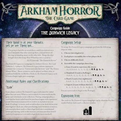 Arkham Horror The Card Game Where Doom Awaits MYTHOS PACK | Horror Game | Mystery Game| Cooperative Card Game| Ages 14+ | 1-2 Players| Average Playtime 1-2 Hours | Made by Fantasy Flight Games, Green