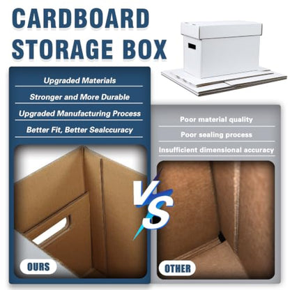 CROSSDESIGN Comic Book Storage Boxes 3 Pack, Corrugated Cardboard Moving Organizer with Handles & Collapsible Lids, Holds 150-175 Comics, 15.8" x 11.42" x 8" | Organizer with Handles & Collapsible Lids, Holds 150-175 Comics, 15.8" x 11.42" x 8" - size: 3