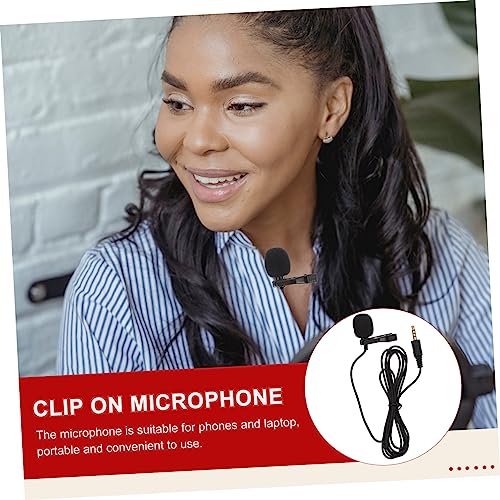 DECHOUS 2pcs Clip Microphone for Live Streaming USB Laptop Mic Journalist Interview Collar