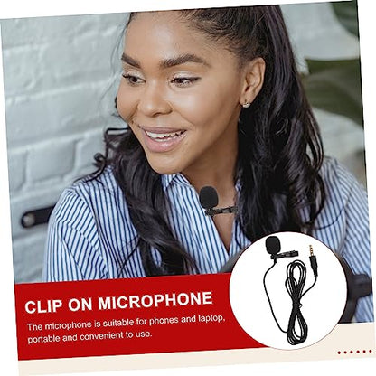 DECHOUS 2pcs Clip Microphone for Live Streaming USB Laptop Mic Journalist Interview Collar