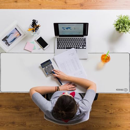 3XL Extended Gaming Mouse Pad/Mat 46"x20"(White) - Large & Wide Desk Cloth Mousepad - Stitched/Water Proof/Non Slip Base - color: White, size: 3XL 46"x20"