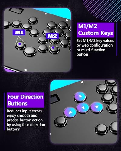 GuileKeys Leverless Controller Arcade Stick GK-21, All-Button Arcade Controller 21Keys for PS4/PS3/PC/Switch(PS5 w/Converter), Arcade Fight Stick with RGB/Turbo/Hot-Swap/Low Profile Switch Black - color: GK-21 Black