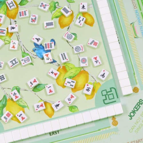 Jongyance American Learning Mahjong Mat (33”x33”), Mahjong Mat for Table, Mah-jongg Game Mat - color: Green