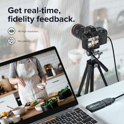 Mwin Cam Link 4K, External Camera Capture Card, 4K30/1080p120 for Streaming and Record via DSLR, Camcorder, Actioncam, Low-Latency for Video Conferencing, Live Streaming, Gaming, on OBS, Zoom, Windows