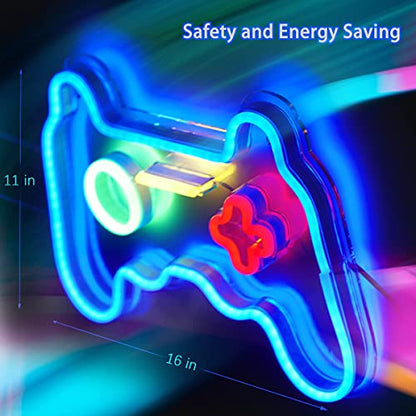 Gamepad Neon Sign Light Bedroom Wall Decor Gaming Lights Teen Boys Room Decor LED Wall Sign Playstation Light Up Sign Video Game Room Accessories for Gamer Gift Birthday Party Room Decorations - style: Gampad