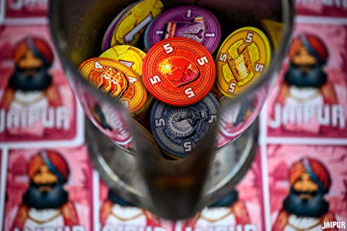 Jaipur Board Game - 2-Player Trading Card Strategy for Adults & Families, Fast-Paced Merchant Duel, Adult Board Games, Fun for Adults, 2 Players, Ages 10+, 30 Minute Playtime | For quick duels, trade goods for top rupees, Fast-paced timing in a 2-player f