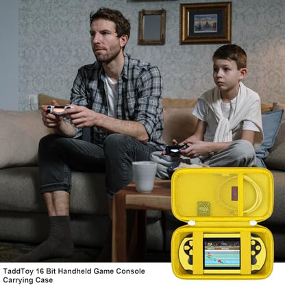 Elonbo Carrying Case for TEBIYOU/ WELLST·G/ TaddToy/ Beijue/ FAMILY POCKET/ CCTU/ X-JOYKIDS/ GREENCREEK/ Beico/ KAVOYI/ GuaiyeyeAP Handheld Game Console, Portable Electronic Gaming Player Bag, Yellow - color: Yellow