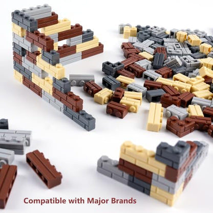 Wall Classic Bricks Parts and Pieces: 340 PCS Masonry Profile Accessories Building Block Sets(Mix) - color: Mix