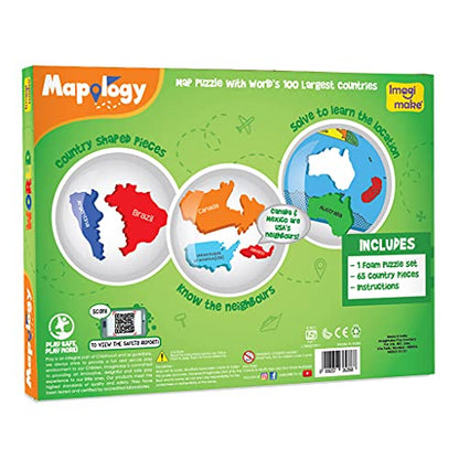 Imagimake Mapology World Map Puzzle | Educational Toys for Kids 5-7 | Puzzles for Kids Ages 4-8 | Map of The World | 6 Year Old Boy Gifts & Girl Gifts - style: World Map