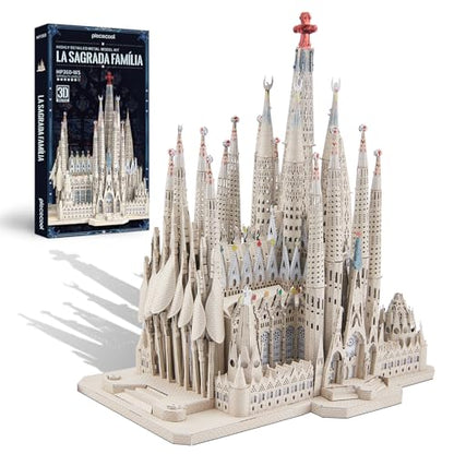 Piececool 3D Metal Puzzles for Adults and Teens, La Sagrada Família Metal Model Kit, Hobby DIY Crafts for Adult Challenge Spanish Cathedral Brain Teaser Architecture Building Kit, 450 Pcs - color: La Sagrada Família