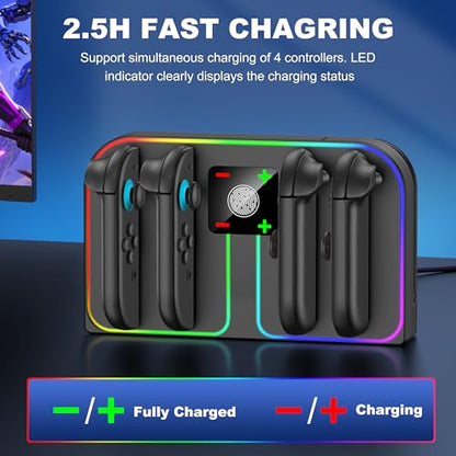 Svetaecho Charging Dock Compatible with Nintendo Switch 2 (2025) for Joycon Controller Charging, 4 in 1 Joypad Charger for Switch 2 Joy Con Fast Charger Stand Station Accessories PlayStation 3 - style: Vertical